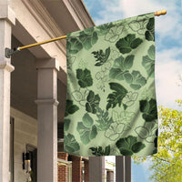 Vesuvian Green Aloha Hawaii Hibiscus Orchid Seamless Garden Flag