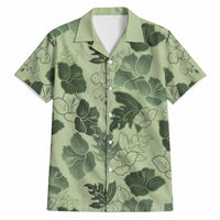 Vesuvian Green Aloha Hawaii Hibiscus Orchid Seamless Hawaiian Shirt