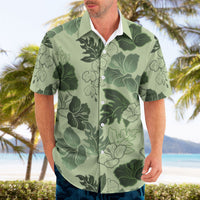 Vesuvian Green Aloha Hawaii Hibiscus Orchid Seamless Hawaiian Shirt