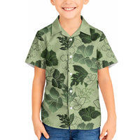 Vesuvian Green Aloha Hawaii Hibiscus Orchid Seamless Hawaiian Shirt