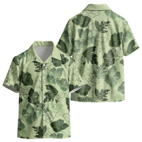 Vesuvian Green Aloha Hawaii Hibiscus Orchid Seamless Kid Hawaiian Shirt