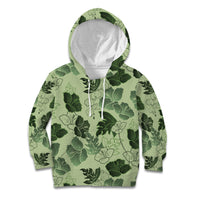 Vesuvian Green Aloha Hawaii Hibiscus Orchid Seamless Kid Hoodie