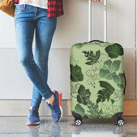 Vesuvian Green Aloha Hawaii Hibiscus Orchid Seamless Luggage Cover