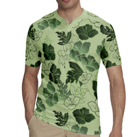 Vesuvian Green Aloha Hawaii Hibiscus Orchid Seamless Rugby Jersey