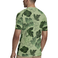 Vesuvian Green Aloha Hawaii Hibiscus Orchid Seamless Rugby Jersey