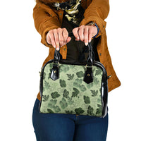 Vesuvian Green Aloha Hawaii Hibiscus Orchid Seamless Shoulder Handbag