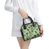 Vesuvian Green Aloha Hawaii Hibiscus Orchid Seamless Shoulder Handbag