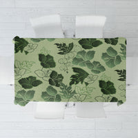 Vesuvian Green Aloha Hawaii Hibiscus Orchid Seamless Tablecloth
