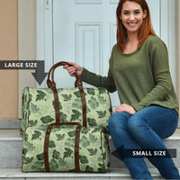 Vesuvian Green Aloha Hawaii Hibiscus Orchid Seamless Travel Bag