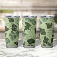 Vesuvian Green Aloha Hawaii Hibiscus Orchid Seamless Tumbler Cup
