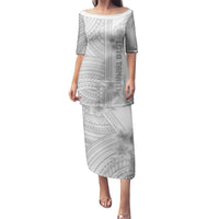 Samoa White Sunday Puletasi Manuia le Aso Sa o Tamaiti Polynesian Plumeria LT14 Long Dress White - Polynesian Pride