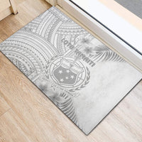 Samoa White Sunday Rubber Doormat Manuia le Aso Sa o Tamaiti Polynesian Plumeria LT14 - Polynesian Pride