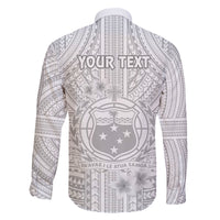 personalised-samoa-white-sunday-family-matching-long-sleeve-bodycon-dress-and-hawaiian-shirt-manuia-le-aso-sa-o-tamaiti-polynesian-plumeria