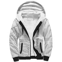 Personalised Samoa White Sunday Sherpa Hoodie Manuia le Aso Sa o Tamaiti Polynesian Plumeria LT14 Unisex White - Polynesian Pride