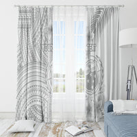Personalised Samoa White Sunday Window Curtain Manuia le Aso Sa o Tamaiti Polynesian Plumeria LT14 - Polynesian Pride