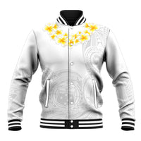 Personalised Samoa White Sunday Baseball Jacket Lotu Tamaiti 2023 With Coat Of Arms LT14 Unisex White - Polynesian Pride