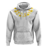 Personalised Samoa White Sunday Hoodie Lotu Tamaiti 2023 With Coat Of Arms LT14 - Polynesian Pride