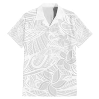 Polynesia White Sunday Family Matching Mermaid Dress and Hawaiian Shirt Polynesian Pattern With Tropical Flowers LT14 Dad's Shirt - Short Sleeve White - Polynesian Pride