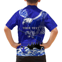 Personalised American Samoa Fautasi Race Kid Hawaiian Shirt Eagle With Polynesian Pattern LT14 - Polynesian Pride