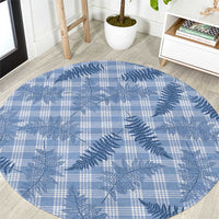 Blue Palaka Hawaii Palapalai Round Carpet Hawaiian Fern - Polynesian Pride