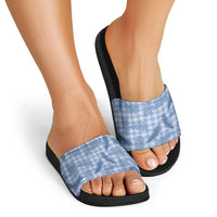 Blue Palaka Hawaii Palapalai Slide Sandals Hawaiian Fern - Polynesian Pride
