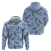 Blue Palaka Hawaii Palapalai Zip Hoodie Hawaiian Fern - Polynesian Pride