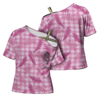 Purple Palaka Hawaii Palapalai Cross Shoulder Shirt Hawaiian Fern - Polynesian Pride