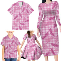 Purple Palaka Hawaii Palapalai Family Matching Long Sleeve Bodycon Dress and Hawaiian Shirt Hawaiian Fern LT14 - Polynesian Pride