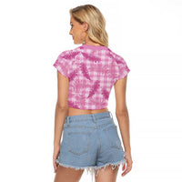 Purple Palaka Hawaii Palapalai Raglan Cropped T Shirt Hawaiian Fern - Polynesian Pride