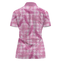Purple Palaka Hawaii Palapalai Women Polo Shirt Hawaiian Fern - Polynesian Pride