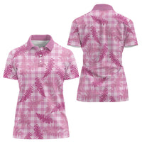 Purple Palaka Hawaii Palapalai Women Polo Shirt Hawaiian Fern - Polynesian Pride