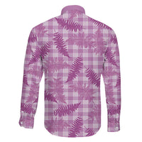Pink Palaka Hawaii Palapalai Family Matching Off The Shoulder Long Sleeve Dress and Hawaiian Shirt Hawaiian Fern LT14 - Polynesian Pride