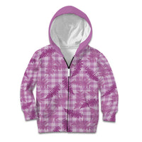 Pink Palaka Hawaii Palapalai Kid Hoodie Hawaiian Fern - Polynesian Pride