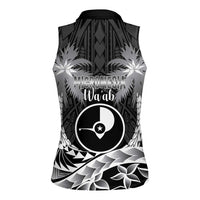 FSM Yap Day Women Sleeveless Polo Shirt 2025 Wa'ab Micronesia Black Color