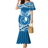 FSM Yap Day Family Matching Mermaid Dress and Hawaiian Shirt 2025 Wa'ab Micronesia Flag Color