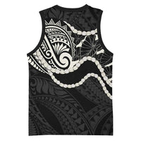 Aloha Hawaii Kalo Pikake Lei Basketball Jersey Chest Tattoo Black Hawaiian Pattern