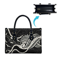 Aloha Hawaii Kalo Pikake Lei Leather Bag Chest Tattoo Black Hawaiian Pattern
