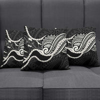 Aloha Hawaii Kalo Pikake Lei Pillow Cover Chest Tattoo Black Hawaiian Pattern