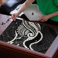 Aloha Hawaii Kalo Pikake Lei Puzzle Chest Tattoo Black Hawaiian Pattern