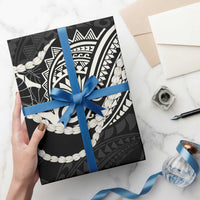 Aloha Hawaii Kalo Pikake Lei Wrapping Paper Chest Tattoo Black Hawaiian Pattern