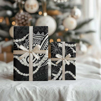 Aloha Hawaii Kalo Pikake Lei Wrapping Paper Chest Tattoo Black Hawaiian Pattern