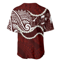 Aloha Hawaii Kalo Pikake Lei Baseball Jersey Chest Tattoo Oxblood Hawaiian Pattern