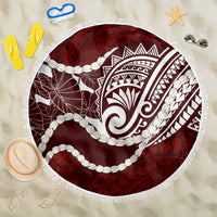 Aloha Hawaii Kalo Pikake Lei Beach Blanket Chest Tattoo Oxblood Hawaiian Pattern