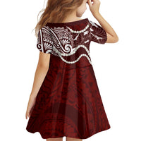 Aloha Hawaii Kalo Pikake Lei Family Matching Long Sleeve Bodycon Dress and Hawaiian Shirt Chest Tattoo Oxblood Hawaiian Pattern LT14 - Polynesian Pride