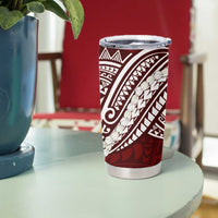 Aloha Hawaii Kalo Pikake Lei Tumbler Cup Chest Tattoo Oxblood Hawaiian Pattern