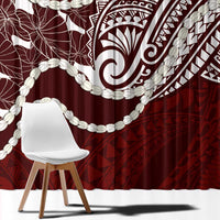 Aloha Hawaii Kalo Pikake Lei Window Curtain Chest Tattoo Oxblood Hawaiian Pattern