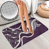 Aloha Hawaii Kalo Pikake Lei Bathroom Set Chest Tattoo Purple Hawaiian Pattern