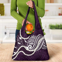 Aloha Hawaii Kalo Pikake Lei Grocery Bag Chest Tattoo Purple Hawaiian Pattern