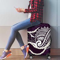 Aloha Hawaii Kalo Pikake Lei Luggage Cover Chest Tattoo Purple Hawaiian Pattern