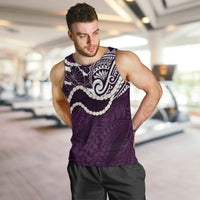 Aloha Hawaii Kalo Pikake Lei Men Tank Top Chest Tattoo Purple Hawaiian Pattern